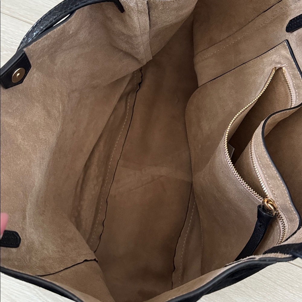 Jimmy Choo Stevie Black Suede Tote with Gold Stud Detailing - Picture 5 of 8